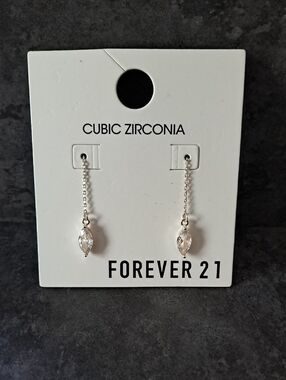 Forever 21 Cubic Zirconia Threader Earrings